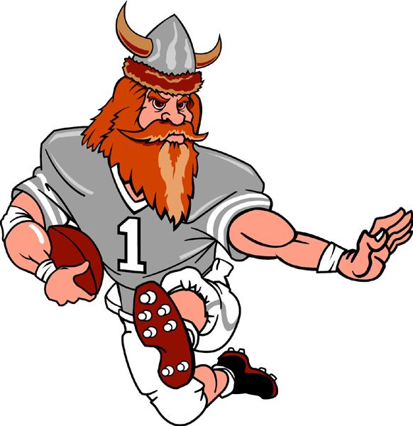 Viking football team mascot full color vinyl sports sticker. Customized online